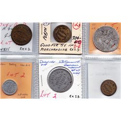 Ontario Trade Tokens - Lot of 6 Perth County trade tokens