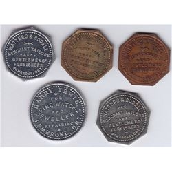 Ontario Trade Tokens, Renfrew County - Lot of 5 McColl Listed Tokens