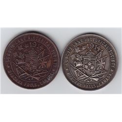 Ontario Trade Tokens, Wellend County - Lot of 2 Niagara Falls medals