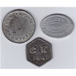 Canada East Communion Tokens - Lot of 3