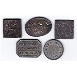 Nova Scotia Communion Tokens - Lot of 5