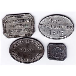 Nova Scotia Communion Tokens - Lot of 4