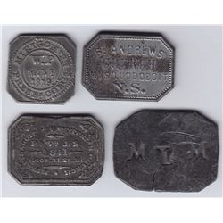 Nova Scotia Communion Tokens - Lot of 4