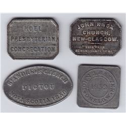 Nova Scotia Communion Tokens - Lot of 4