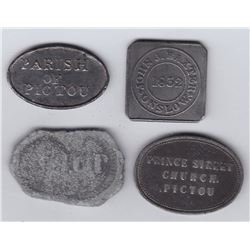 Nova Scotia Communion Tokens - Lot of 4