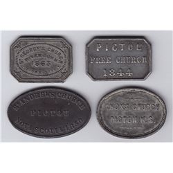 Nova Scotia Communion Tokens - Lot of 4