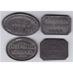 Nova Scotia Communion Tokens - Lot of 4