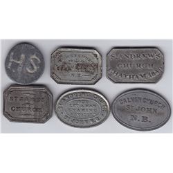 New Brunswick Communion Tokens - Lot of 6