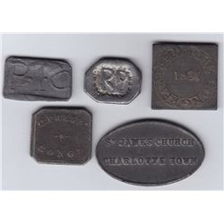 Prince Edward Island Communion Tokens - Lot of 5