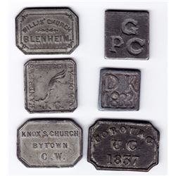 Canada West Communion Tokens - Lot of 6