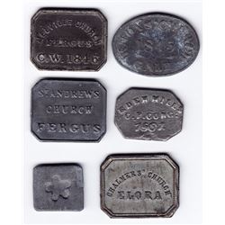 Canada West Communion Tokens - Lot of 6