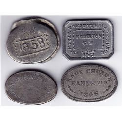 Canada West Communion Tokens - Lot of 4