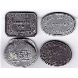 Canada West Communion Tokens - Lot of 4