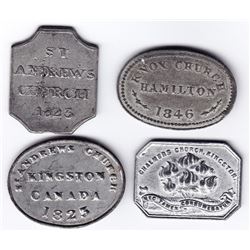 Canada West Communion Tokens - Lot of 4