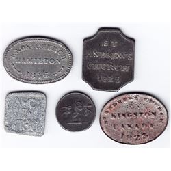 Canada West Communion Tokens - Lot of 5