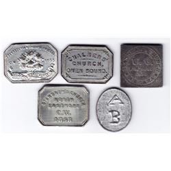 Canada West Communion Tokens - Lot of 5