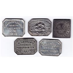 Canada West Communion Tokens - Lot of 5