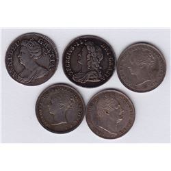 World Coins - Great Britain - Lot of 5 Four Pence