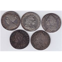 World Coins - Great Britain - Lot of 5 Shillings