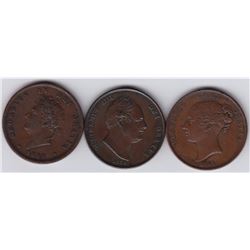 World Coins - Great Britain - Lot of 3 Pennies