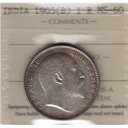 World Coins - India, 1 Rupee, 1905B