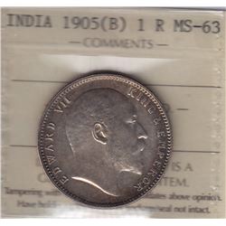 World Coins - India, 1 Rupee, 1905B