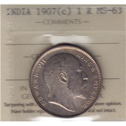 World Coins - India, 1 Rupee, 1907c