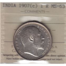 World Coins - India, 1 Rupee, 1907c