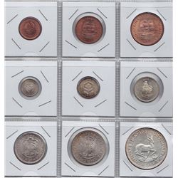 World Coins - South Africa - 9 Coin Proof Set, 1959