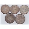 Image 1 : World Coins - Straits Settlements 50 Cents - Lot of 5