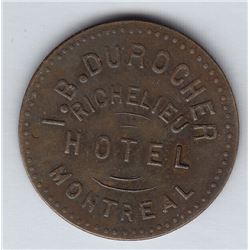 Br 620. I. B. Durocher's Richelieu Hotel token for 5c In Trade.