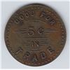 Image 2 : Br 620. I. B. Durocher's Richelieu Hotel token for 5c In Trade.