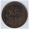 Image 2 : Br 622. V(ital) R(aparie) Saloon token, 1886.
