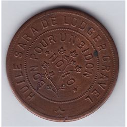 Br 646. Ludger Gravel's Balmoral Token, 1892.