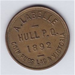 Br 652. A. Labelle's Token, Hull, 1892.