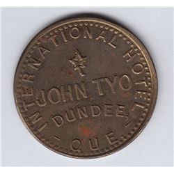 Br 656. John Tyo's International Hotel Token, Dundee.