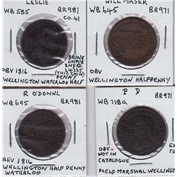 Wellington halfpenny countermarks - Lot of 4