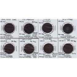 Canada Victoria large cent countermarks - Lot of 8