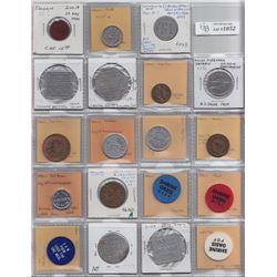 Lot of 55 Canadian and USA assorted trade tokens.