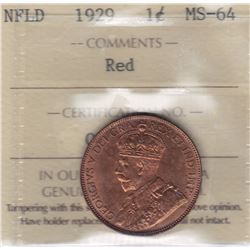 1929 Newfoundland One Cent