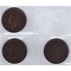 1858 One Cents - Lot of 3