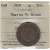 Image 1 : 1859 Brass One Cent