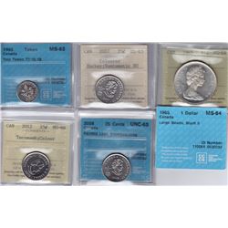 Canadian Graded Coins - Lot of 5