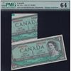 Image 1 : 1954 Bank of Canada $1 Multiple Fold Error