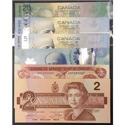 Bank of Canada Radar Notes - Lot of 6