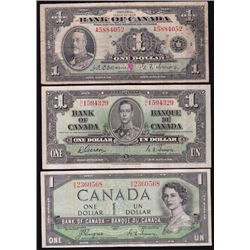 Bank of Canada $1 - Lot of 3