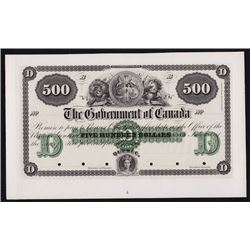 186_ Government of Canada $500 Quebec Bond Plate Proof