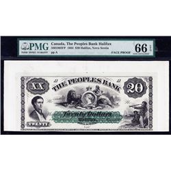 1864 Peoples Bank Twenty Dollars Proofs