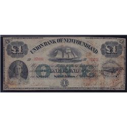 1880 Union Bank of Newfoundland £1