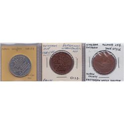 Lot of 3 Wingham, Ont. Trade Tokens